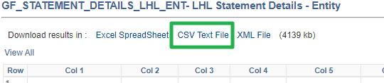CSV Text File download option