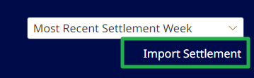 Import Settlement button on the dashboard