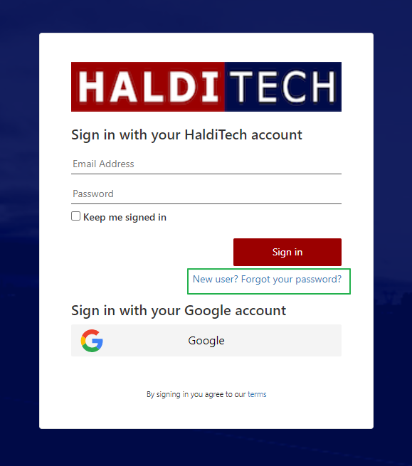 Set Your Password screen