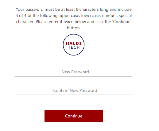 Create a password screen